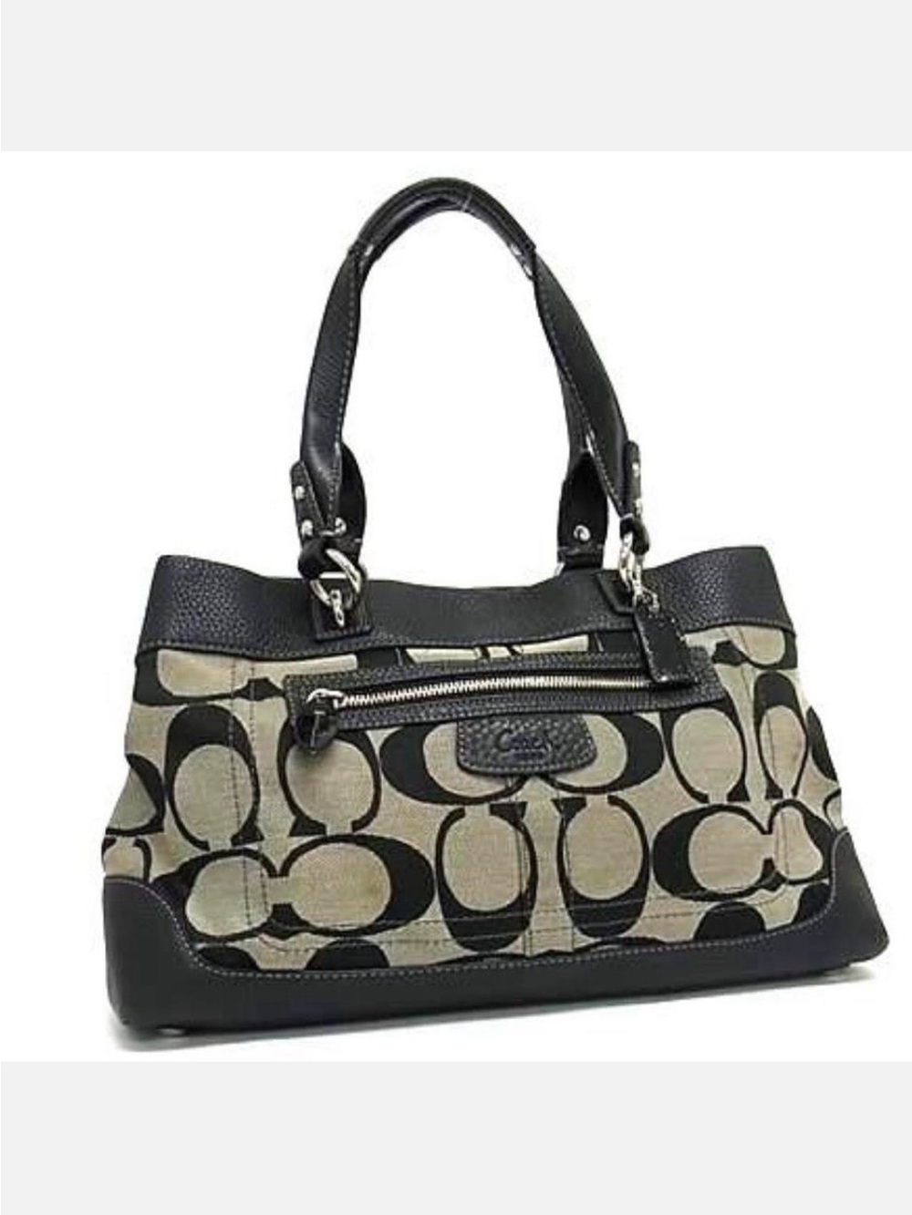 Vintage Coach Penelope Signature Shopper
Satchel Black Gray Style 14422 Y2K